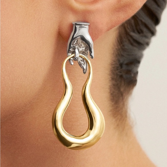 Golden Grip Hand Drop Earrings - Picture 4 of 5